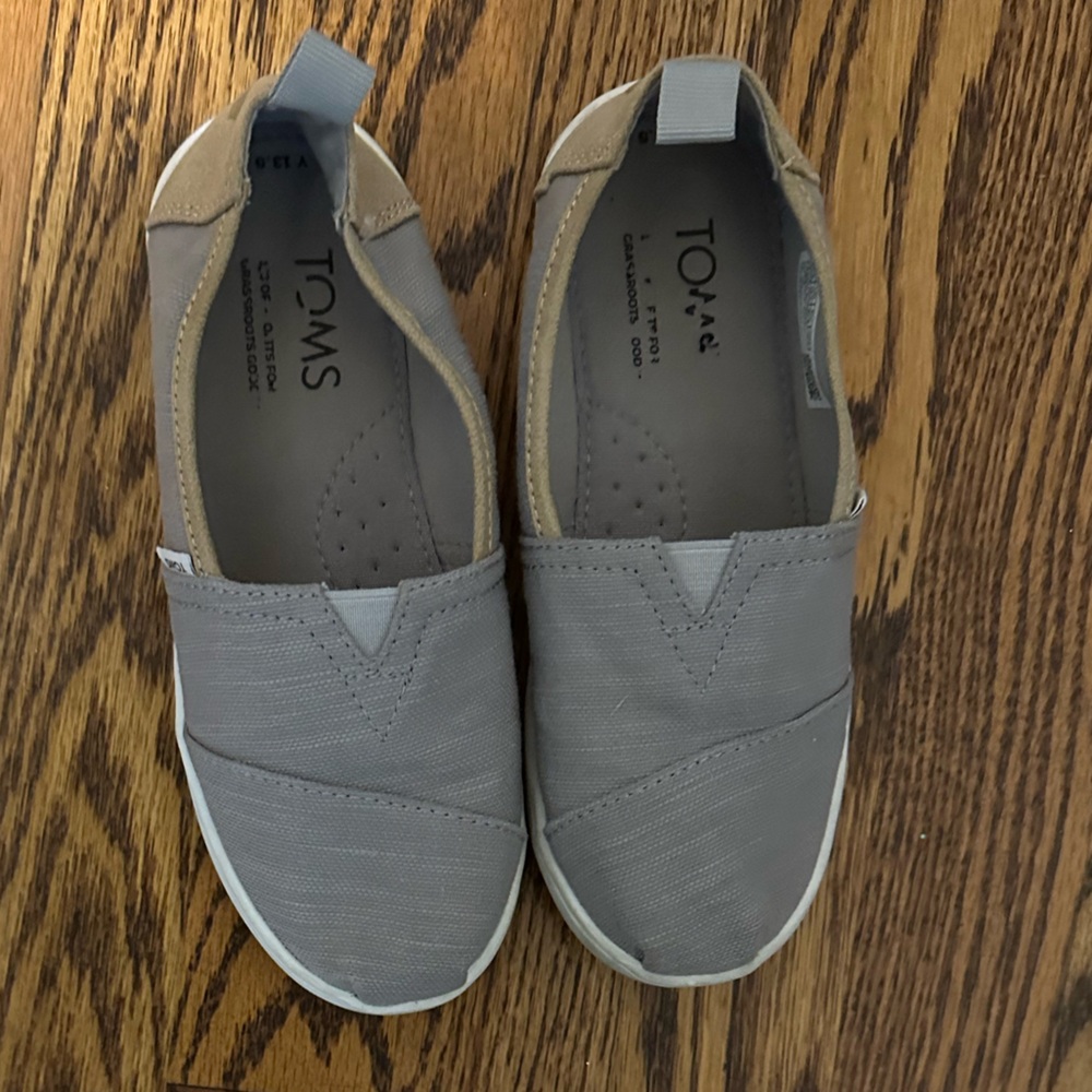 TOMS Gray Slip-On Shoes